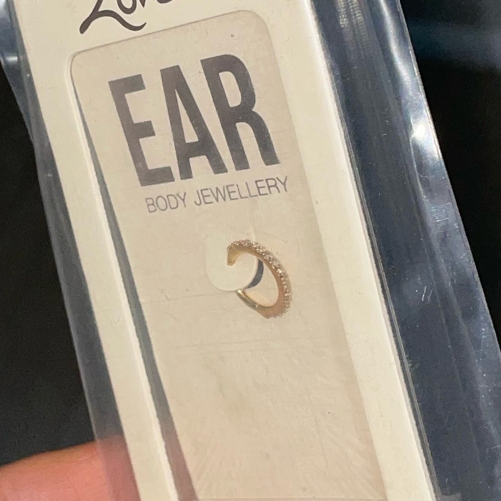 Lovisa Hinged Ring Earring Gold Crystals Mini Hoop Body Jewelry